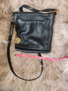 Marc Jacobs Black Pebbled Leather Crossbody with Gold Charm